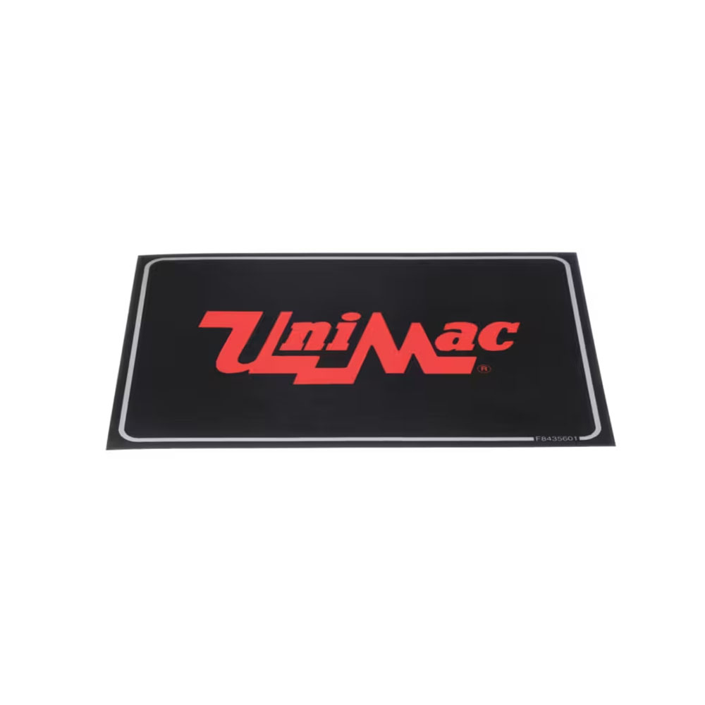 Unimac Spare Part F8435601 Washer OVERLAY, NAMEPLATE - UNIMAC